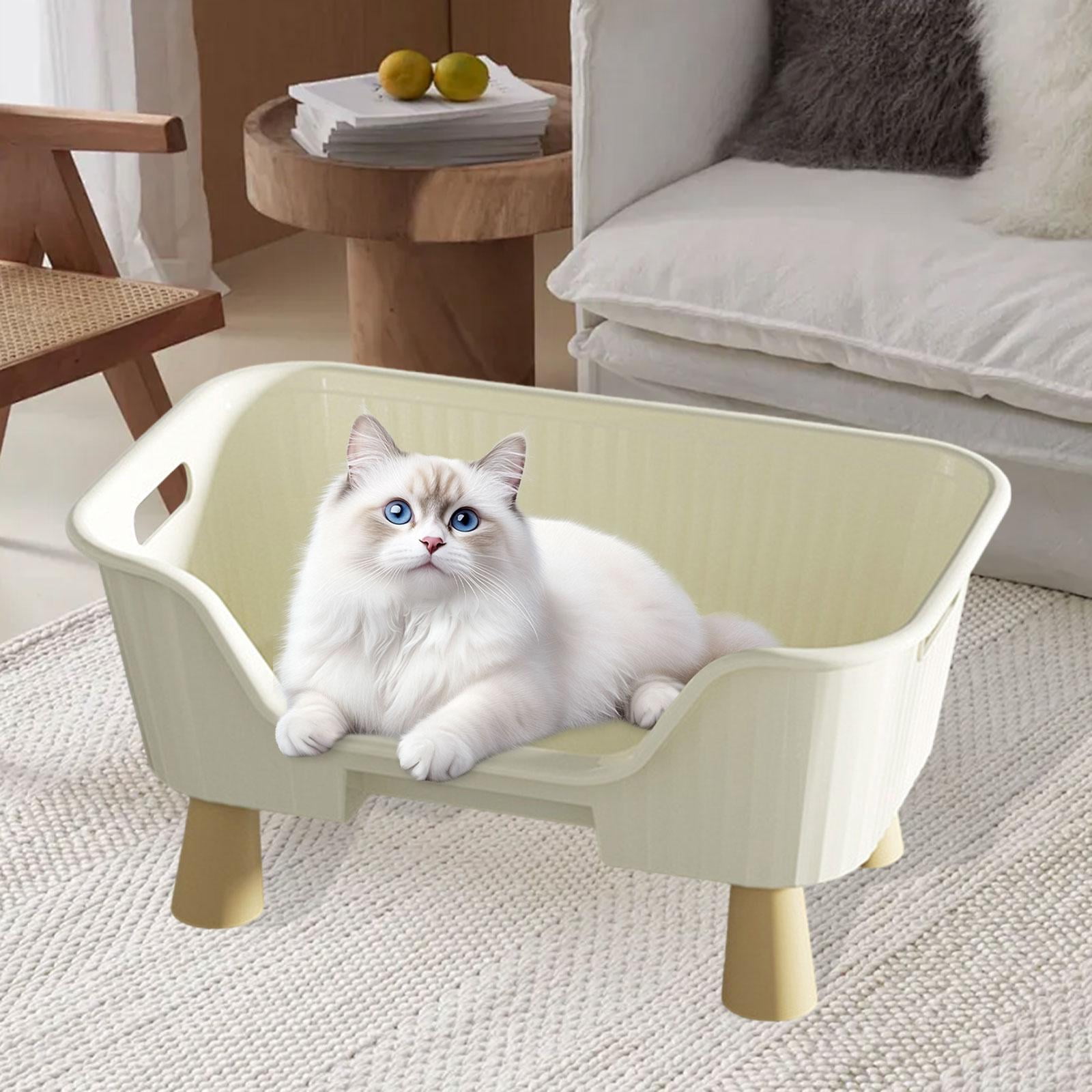 CarpNettore Cat Hammock Bed Elevated Cat Nest Furniture Raised Cat Cot for Kitten Kitty Cats M white