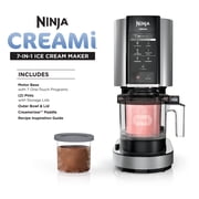 Ninja CREAMi Ice Cream Maker, for Gelato, Mix-ins, Milkshakes, Sorbet, Smoothie Bowl, 7 One-Touch Programs, (2) 16 Oz Pint Containers & Lids, NC301 Cloud Silver