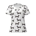 thumbnail image 4 of Wukai Dachshund Dog Puppy Casual V-Neck Graphic Tees for Women: Lightweight and Breathable Summer Tops with Stylish Design-X-Large, 4 of 8