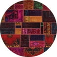 thumbnail image 1 of Ahgly Company Machine Washable Indoor Round Abstract Vermilion Red Area Rugs, 6' Round, 1 of 7