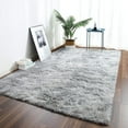 thumbnail image 3 of Soft Carpet Living Room Carpet Anti Slip Fluffy Bedroom Carpet Shaggy Carpet Floor Mat Large for Hallway Bedroom (Grey/White, 140 * 200), 3 of 5