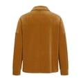 thumbnail image 5 of ClodeEU Women's Gold Velvet Long-Sleeved Shirt,Lapel Cardigan Solid Color Blouse Yellow,Womens Plus S, 5 of 6