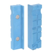 Uxcell Magnetic Vise Jaws 5 Inch Magnet U-Grooves Soft Bench Jaw Pads Covers, Blue