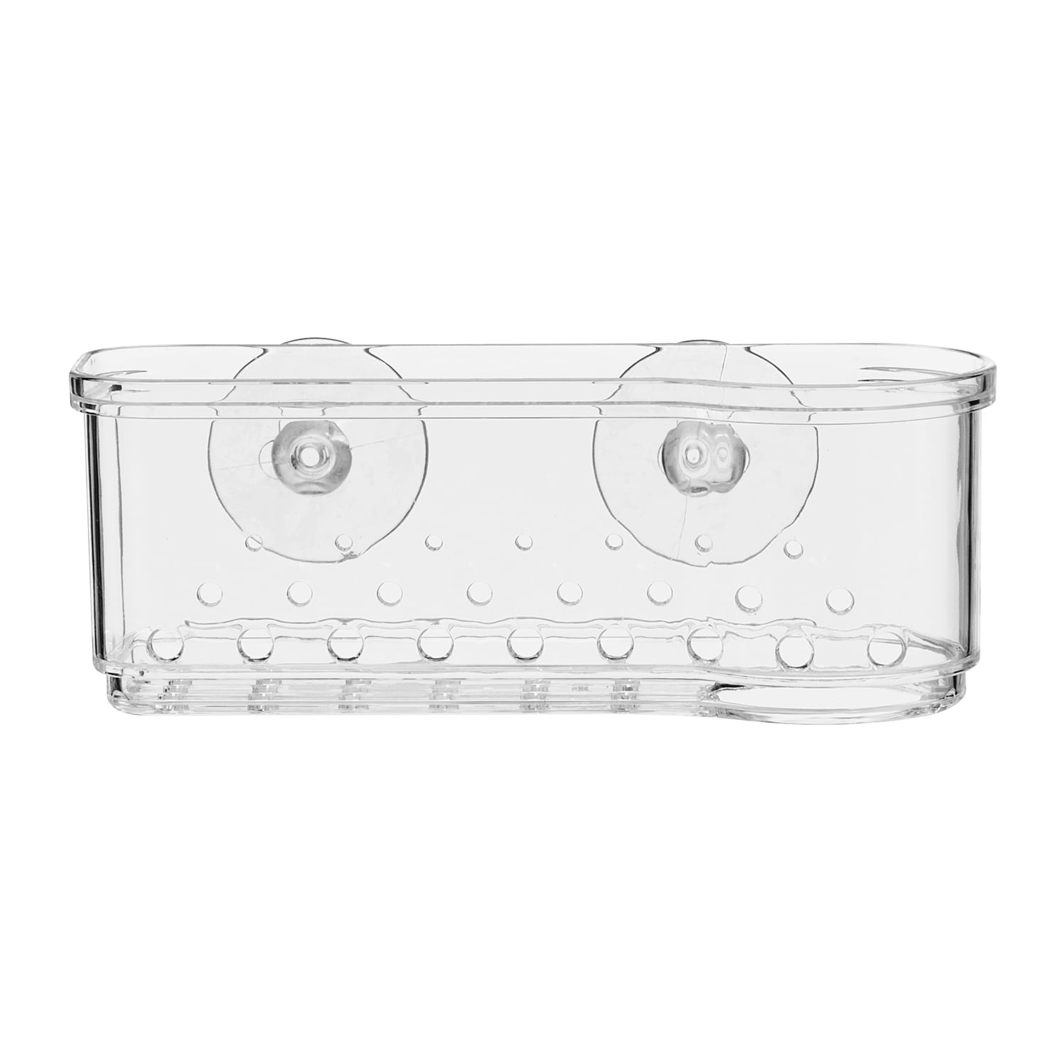 (6 pack) Mainstays Clear Plastic Kitchen Sink Organizer Caddy, Sponge Holder, Dish Brush Holder and Soap Storage for Sink Organization