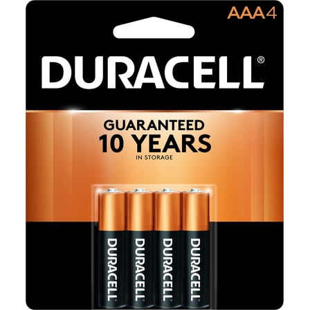 Duracell Coppertop AAA Battery with POWER BOOST™, 4 Pack Long-Lasting Batteries