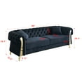 thumbnail image 4 of Chesterfield Button Tufted Velvet Sofa, Upholstered Couch With Rolled Arms and Gold Metal Legs For Living Room Office Apartment, 4 of 12