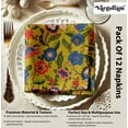 thumbnail image 4 of Vargottam Yellow Floral Print Cotton Muslin Napkins - Set of 12, 20-Inch, Luxurious Soft Cloth Napkins for Dining & Events, Absorbent, Washable & Tableware, 4 of 7