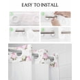 thumbnail image 5 of No Hook Shower Curtain with Snap in Liner, Plants Pink Flowers Watercolor Hand Painted Style Hotel Shower Curtains for Bathroom, Washable Shower Curtain Liner Set with Mesh Top Window, 36"x72", 5 of 6