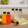 thumbnail image 6 of 10 Pcs  8 oz Plastic Juice Bottle Reusable Transparent Bulk Beverage Containers with Black Lids for Juice, Drinking Milkshake Tea, Milk, Juicing Smoothie Water and Other Beverages, Fridge Storage, 6 of 23