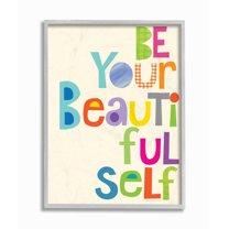 The Kids Room by Stupell Be Your Beautiful Self Patchwork Framed Wall Art by Ellen Crimi-Trent