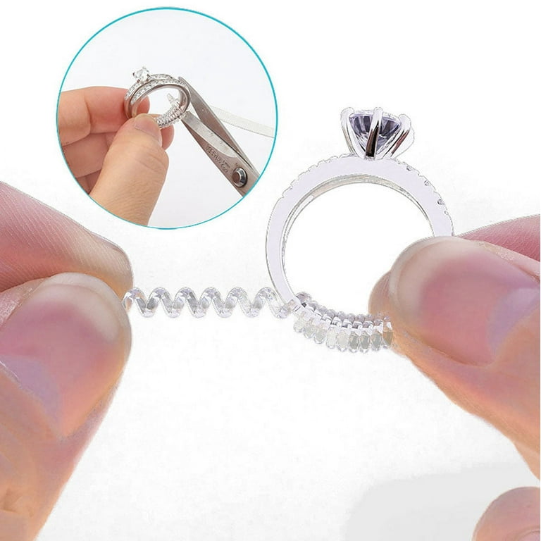 4pcs 3mm 5mm Ring Size Adjuster Plastic Transparent Loose Rings