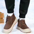 thumbnail image 6 of XIMIN Men's Winter Snow Boots Ankle Boots Suede Lace Up Fur Lined Short Boots Fuzzy Cozy Suede Leather Cold Weather Warm Outdoor Casual Ankle Boots, 6 of 8