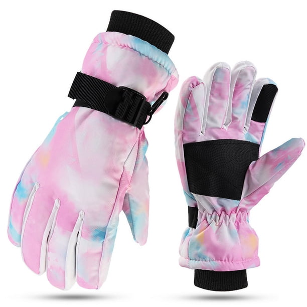 Guantes de esquí de tres capas de algodón con forro polar, gruesos, antideslizantes, cálidos, resistentes al frío y al viento, para hombre y mujer, para invierno