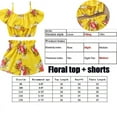 thumbnail image 7 of Summer Toddler Baby Girl Clothes Off Shoulder Ruffle Sling Crop Tops Short Pants 2Pcs Outfits, 7 of 7