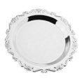 thumbnail image 4 of Silver Round Metal Fruit Dish Pastry Food Caddy Display Plate Tea Dessert Serving Tray 20cm, 4 of 8