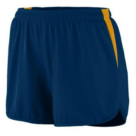Augusta 347A Ladies Velocity Track Short- Navy and Gold- 2X