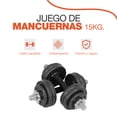 thumbnail image 4 of Set De Mancuernas C/ discos 15 kg Altera BS-15-NE Color Negro, 4 of 7