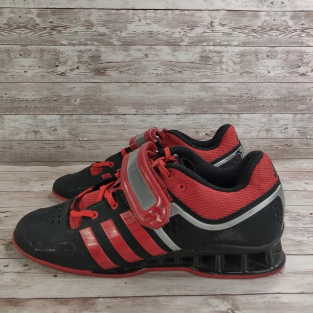 Adi-das Adipower Men's Size 8.5 US M21865 Black Red Weightlifting Athletic Shoes*
