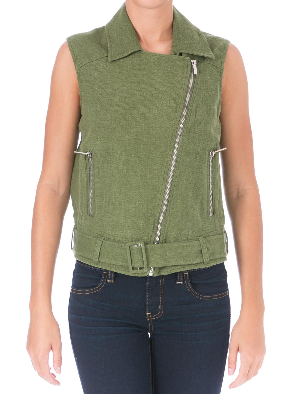 Elizabeth and James Womens Tegan Linen Asymmetrical Casual Vest