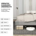 thumbnail image 4 of Costway Queen Size Bed Frame Upholstered Platform Velvet Headboard Wooden Slats Gray, 4 of 10