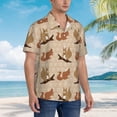 thumbnail image 3 of Pofeuu Cartoon Squirrel Print Hawaiian Shirt for Men Sleeves Casual Button Down Summer Beach Dress Shirts T-Shirts,Small, 3 of 7