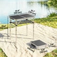 thumbnail image 3 of Outsunny 2ft Folding Camping Table, Picnic Table with Storage Layer, Black, 3 of 10