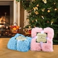 thumbnail image 3 of Homore Fashional Shaggy Faux Fur Throw Blanket for Kids and Adult, 60" x 80" , Sky Blue, 3 of 7