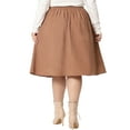 thumbnail image 4 of Agnes Orinda Women's Plus Size Skirt Casual Knee a Line Faux Suede Skirts, 4 of 8
