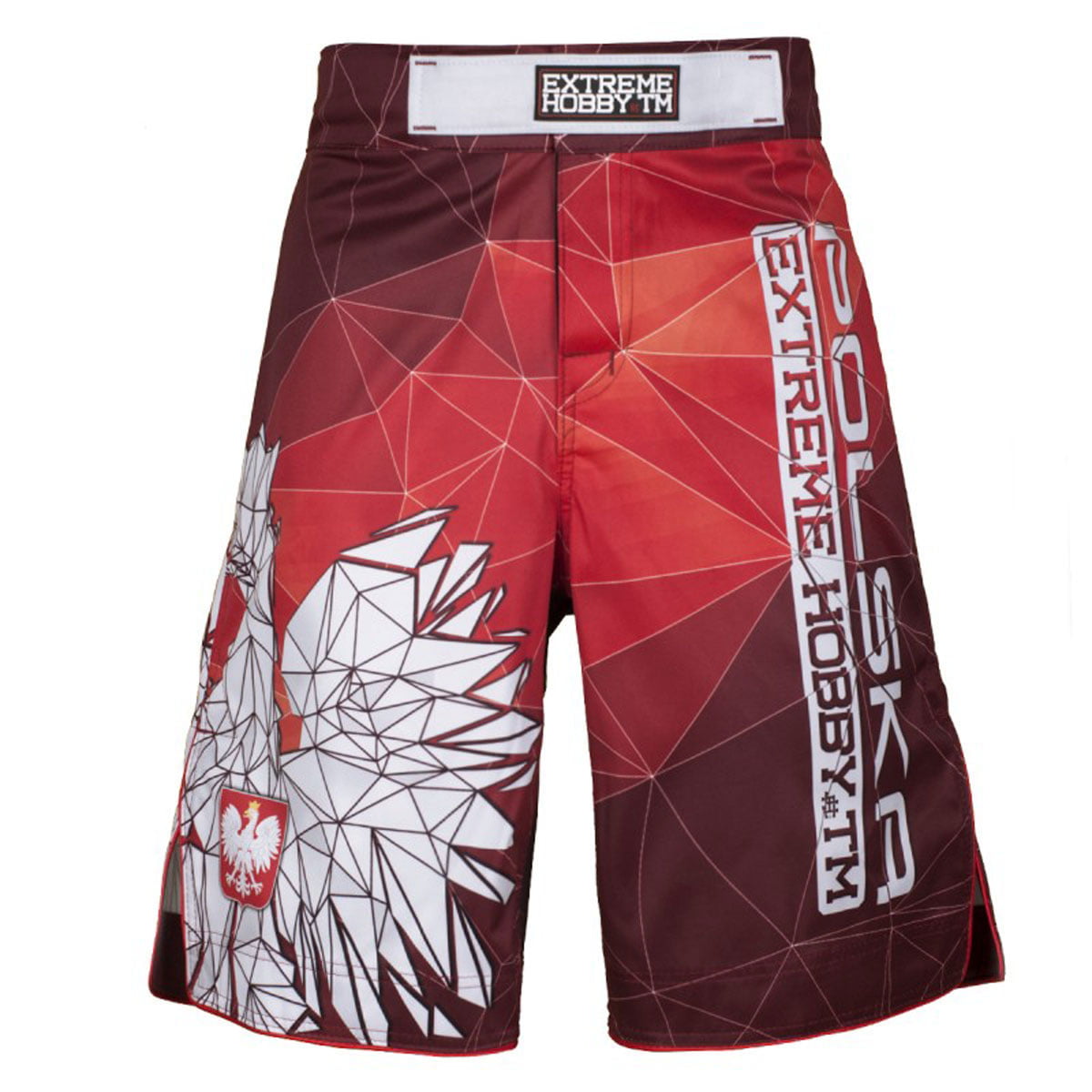 Grappling shorts POLSKA red do MMA Extreme Hobby Training&GYM MMA BBJ 