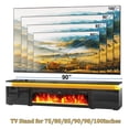 thumbnail image 4 of 90" LED TV Stand with 50" Fireplace for 98 100 inch TVs, Glossy Fireplace TV Stand Gaming Entertainment Center with Power Outlet for Modern Living Room, 4 of 10