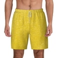 thumbnail image 2 of Picia Yellow Glitter pattern Mens Swim Trunks with Compression Liner Stretch Beach Shorts Quick Dry with Zipper Pockets No-Chafing Board Shorts-XX-Large, 2 of 9
