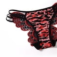 thumbnail image 4 of Gibobby Calzoncillos sexy Calzoncillos de encaje sexy para mujer Calzoncillos de gancho de malla transparente para mujer Calzoncillos transpirables de cintura(Rojo,XL), 4 of 4