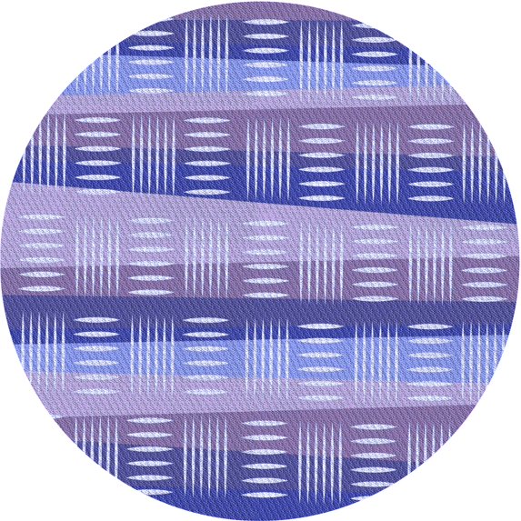 Ahgly Company Machine Washable Indoor Round Transitional Slate Blue Area Rugs, 4' Round