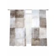 thumbnail image 2 of Grey Beige Sheer Curtains 63 Inches Long 2 Panels Abstract Art Gradient Graffiti Plaid Modern Light Filtering Semi Sheer Window Curtains Drapes for Bedroom Living Room 52"x63", 2 of 7
