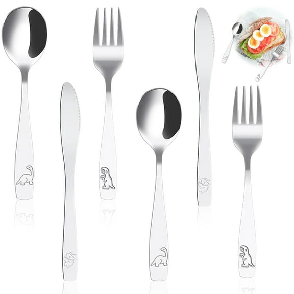 Gift-Worthy Children'S Flatware Set, Stainless Steel Silverware With Dinosaur-Themed Utensils Encouraging Self-Feeding, Ergonomically Designed For Toddlers, Multipurpose For