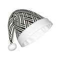thumbnail image 2 of Haiem Black White Stripes Pattern Santa Hat Confortable Velvet Christmas Hat for Christmas Party Favors Fit for Adults Men Women, 2 of 6