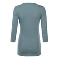 thumbnail image 3 of Doublju Women's V Neck Twist Knot Ruched Empire Waist Slimming Tunic Top Blouse (S-3X), 3 of 4