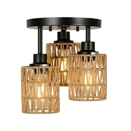 

BORNMIO 3-Lights Boho Flush Mount Light