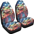 thumbnail image 3 of XYZCANDO Car Seat Covers Stretchy Cloth Car Front Seat Covers Car Seat Cover Set Lightweight Anti-Slip Truck SUV, Frog and American Flag Design, 3 of 10