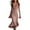 Pink, variant on Einccm Women's Elegant Casual Sweater Dress Long Sleeve Half Zip Flared Sleeve Knit Fishnet Maxi Dress, Solid Chiffon Flowy Dress for Fall, Work, Office, Party and Daily Wear