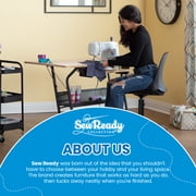 Sew Ready Eclipse Sewing and Craft Table With Adjustable Platform, Black / Maple