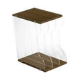 thumbnail image 5 of yotijay Vinyl Record Holder Stand Elegant Vinyl Storage Rack for CD Albums Apartment Walnut Color 3 Grid, 5 of 9