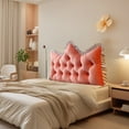 thumbnail image 2 of Headboard Pillow Velvet Backrest Cushion for Bed with Removable Cover Reading Support Pillow Bedside Bolster for Daybed Bunk Bed Dorm Bed Decor, 2 of 5