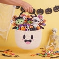 thumbnail image 5 of YOYTOO Cotton Rope Halloween Basket with Handle, Cute Boo Baskets for Kids, Halloween Ghost Bins for Candy Girl Boy Party Decoration, White, 5 of 10