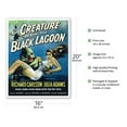 thumbnail image 2 of Creature From The Black Lagoon - Starring Julia Adams, Richard Carlson - Vintage Film Movie Poster c.1954 - Fine Art Matte Paper Print (Unframed) 16x20in, 2 of 4