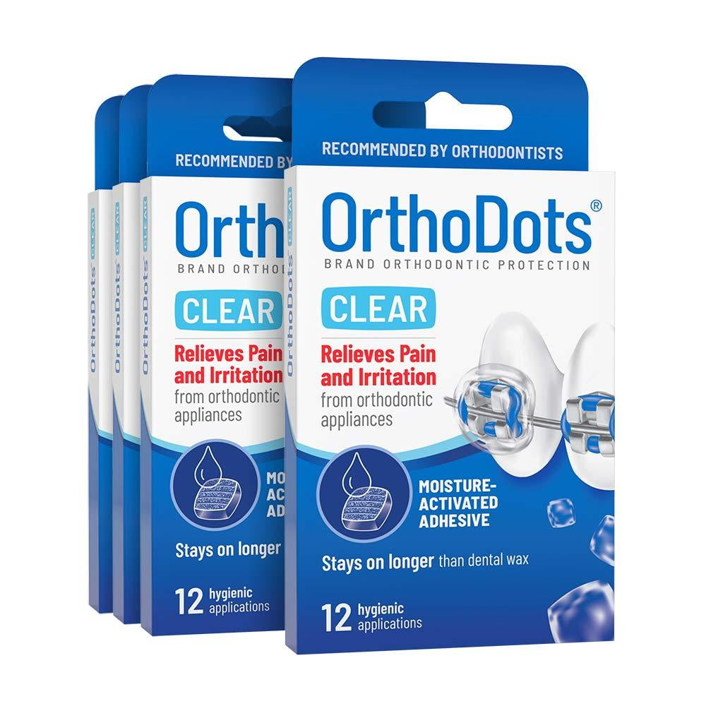 OrthoDots CLEAR (48 Count) Moisture Activated, Silicone Dental Wax