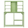 thumbnail image 2 of Potting Table, Wooden Potting Bench Farmhouse Garden Workstation with 6-Tier Shelves, Large Tabletop & Side Hook, Outdoor Work Bench for Backyard Courtyards, 47.2''Lx18.9''Wx64.6''H, Green, 2 of 7