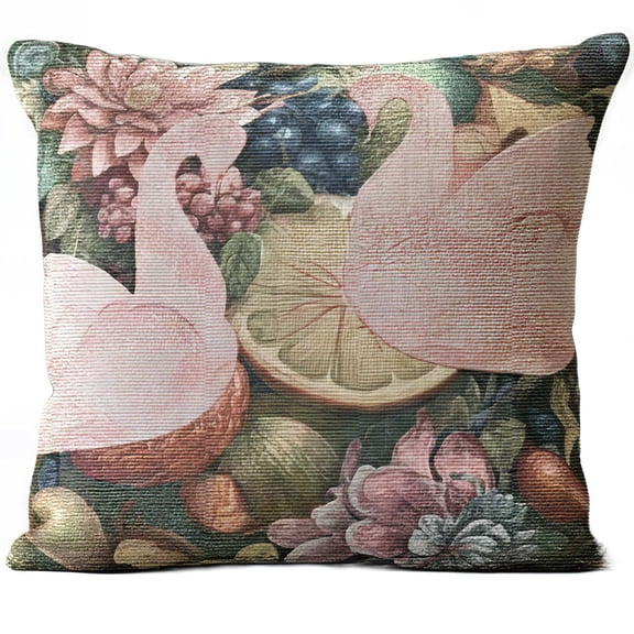Peach X Pearl Co Soft Woven Multicolor Decorative Throw Pillow for Couch, 17" X 18"