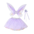 thumbnail image 2 of 3 piezas Fairy Tutu Falda y Stick set para niñas cumpleaños lindo cosplay Púrpura, 2 of 8