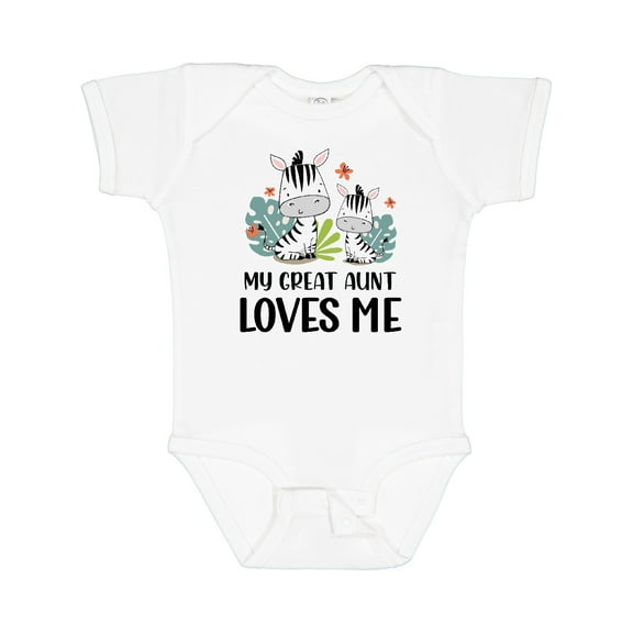 Inktastic Zebra My Great Aunt Loves Me Boys or Girls Baby Bodysuit